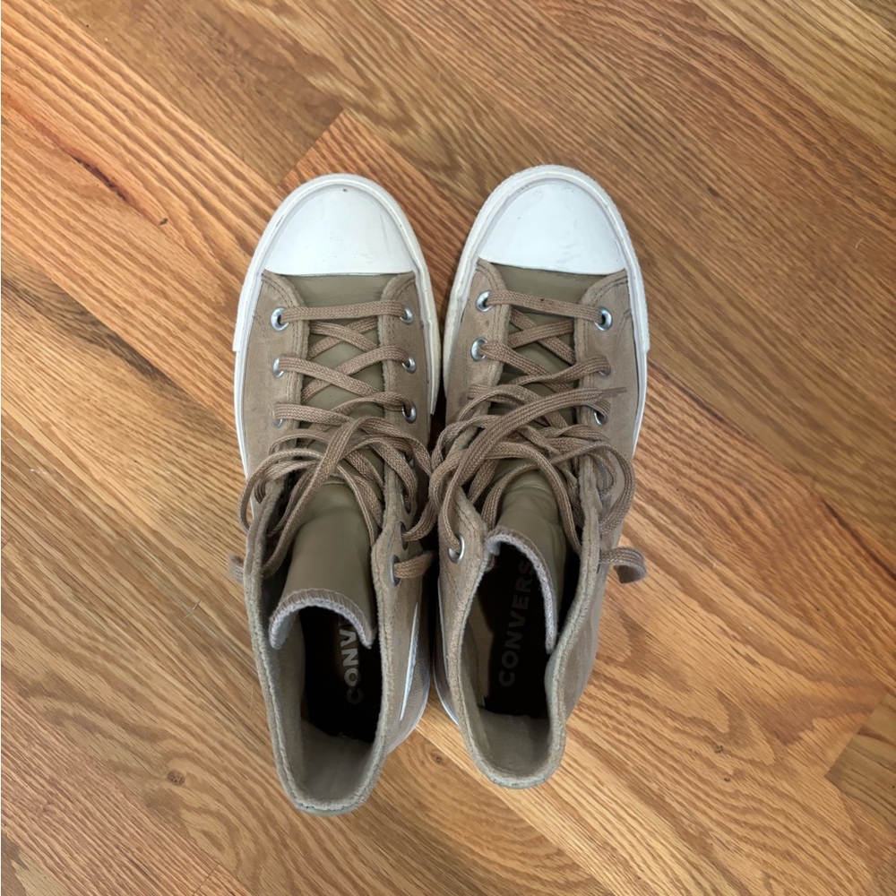 Converse Women's Tan High-Top Platform  Sneakers